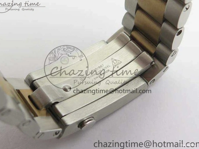 0412 Seamaster Pro Chrono SS RG OM Best Edition Blue Ceramic Blue Dial On SS RG Bracelet A Snug 8129